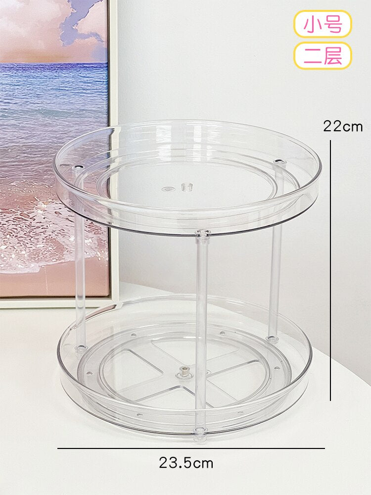 Desktop Rotating Storage Rack Organizer Multi-layer Acrylic Cosmetic Jewelry Storage Rack Makeup Display Stand Kitchen Organizer