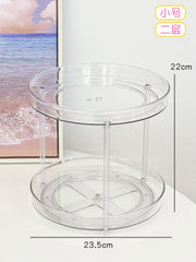 Desktop Rotating Storage Rack Organizer Multi-layer Acrylic Cosmetic Jewelry Storage Rack Makeup Display Stand Kitchen Organizer
