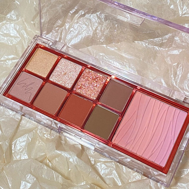 9 Colors Matte Glitter Eyeshadow Palette Waterproof Long-lasting Eyeshadow Pigment Shimmer Nude Eye Shadow Makeup Cosmetic