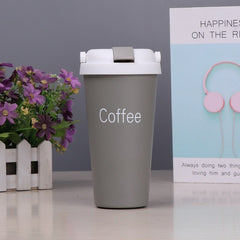 500ML Stainless Steel Vacuum Flasks Thermoses Straw Coffee Cup with Lid Travel Camping Thermo Mug Insulated Tumbler Coffee Mugs