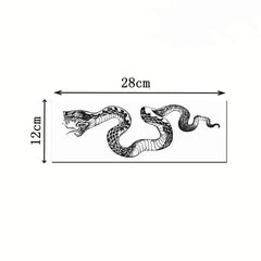 YICKYUE  -  Big Snake Tattoo Flower Arm Waterproof Tatouage Serpent Temporary Tattoo Fake Tattoo Faux Tatouage Black Back Hand Cool Adesivos