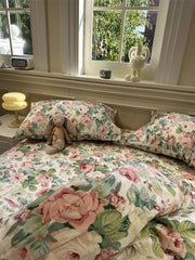 YICKYUE  -  Chinese pastoral romantic flower dance bed pure cotton four-piece cotton bed and breakfast quilt cover