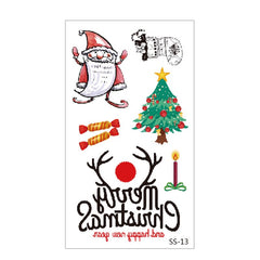 Waterproof Temporary Tattoo Sticker Santa Gift Elk Tattoo Sticker Arm Leg Child Body Art Tattoo Sticker Christmas Sticker