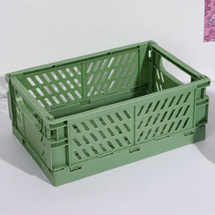 5 Color Mini Storage Case Student Desktop Organizing Container Basket Handbook Tape Stationery Folding Plastic Storage Box