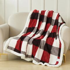 Yickyue New Printed Double-Deck Winter Thickened Plush Blanket Flannel Imitation Lambswool Warm Soft Blanket for Bed Size Throw Blanket