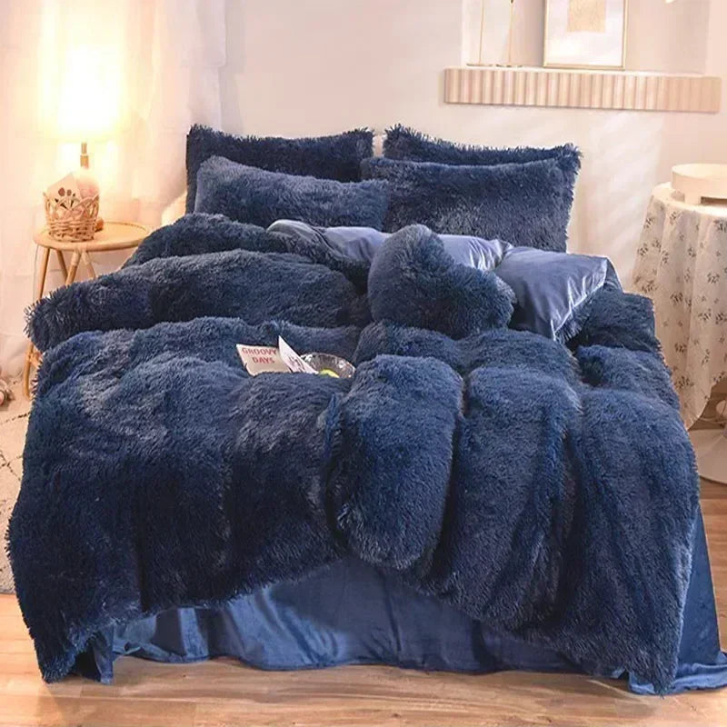 YICKYUE  -  Bed Linen Sets Autumn Winter Warm Bedding Four Piece Set on The Bed Queen Duvet Cover Set with Sheets Single Double Bedding Set