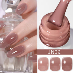 YICKYUE  -  10ml Jelly Gel Nail Polish Crystal Translucen Soak Off Semi-Permanent Varnish Base Top Coat Glitter Sequins Manicure