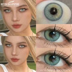 YICKYUE  -  1Pair New Colored Contact Lenses for Eyes Brown Lenses Green Eye Lenses Gray Pupils Yearly Cosmetic Eye Contact Lens