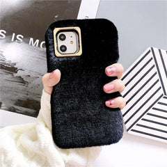 Luxury Solid Color Fluff Silicone Shockproof Case For iPhone 11 12 13 Pro Max XR X XS 7 6 6S 8 Plus SE 2 Lens Protection Cover