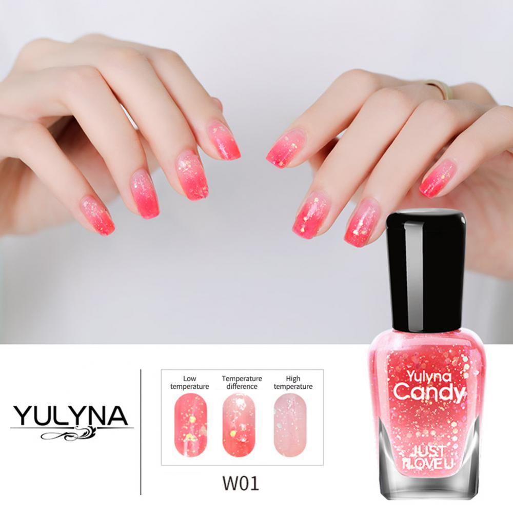 Yickyue 7ml Thermal Gel Nail Polish Temperature Color Changing Nail Gel Soak Off Holographic Gel Varnish DIY Design Nail Polish
