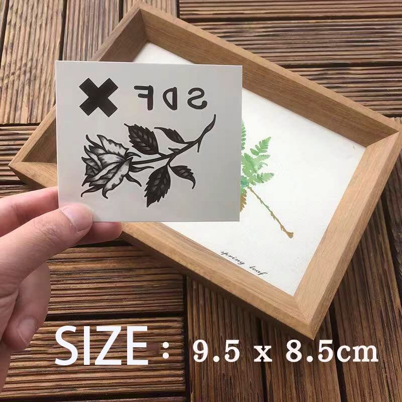 Waterproof Temporary Tattoo Sticker Black Rose Design Body Art Fake Tattoo Flash Tattoo Back Of Hand Female Male
