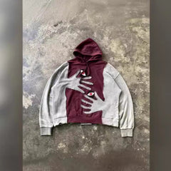 Hearujoy  American Style Y2K Street Personality Trend Dark Retro Ins Foam Printing Men's and Women's Same Loose Hooded Sweater