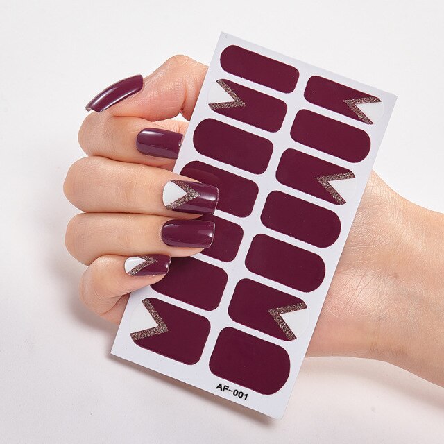 New Year Full Cover Nail Sticker Nail Polish Sticker Nail Art Self Adhesive Decor Sticker Creative Christmas Nail Sticker