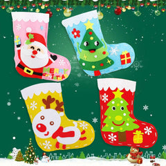 Handicrafts Christmas Socks Hat Kindergarten Children's Toys Crafts Decorate Kids Supplies Gift Bag Girl Boy Educational Toys