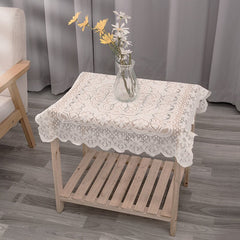 Ins Dining Table Tablecloth Round Wedding Decoration Hollow Out Dressing Accessories Party Lace Nordic for Cloth Nappe De Home