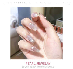 144pcs 3D charms AB Round Pearl Nail Art Rhinestone Flat back Crystal For Nail Pearl For Nail Art Decorations Manicure DIY Tips