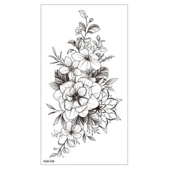 Thalf Arm Small Full Arm Waterproof Black And White Flower Tattoo Stickers Custom Sketch Gray Hand-painted Tattoo Stickers