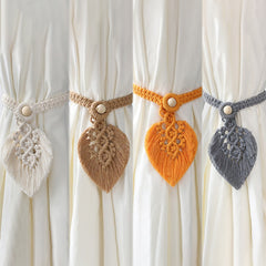 2 Pack Macrame Curtain Tiebacks Decorative Curtain With Bead Kawaii Boho Room Decor Home Living Room Decoration Gift