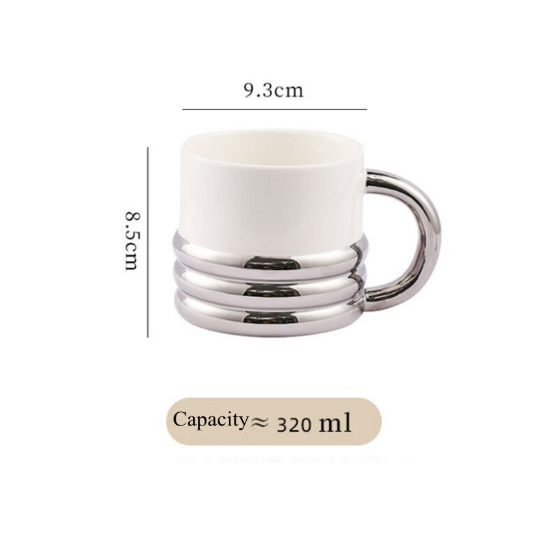 Nordic Ceramic Breakfast Espresso Coffee Mug 320ML Large Milk Juice Cocoa Cup Decor Home Office Water Cup Wedding Birthday Gift