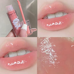 Yickyue 1/3pcs Cat Lip Gloss Lip Serum Honey Mirror Water Lip Glaze Jelly Effect Liquid Lipstick Long Lasting Shiny Lip Oil Women Makeup