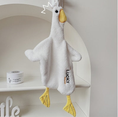 Korean Kawaii Duck Hand Towel Hanging Cute Kitchen Hand Towel Absorbent Towel Household Hand Towel