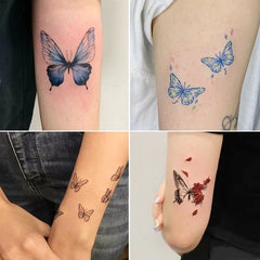 YICKYUE  -  24pcs Butterfly Tattoo Stickers Waterproof Long Lasting Clavicle Sexy Arm Simulation Dark Tattoo Stickers