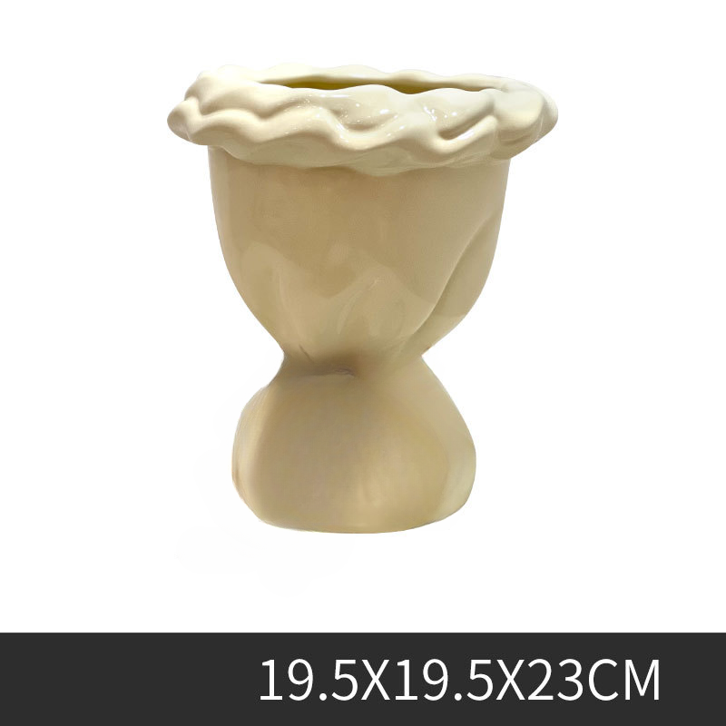 YICKYUE  -  Ceramic Vases Creative Flower Arrangements Home and Living Room Decorations Ins Desktop Atmosphere Bouquet Shaped Vases