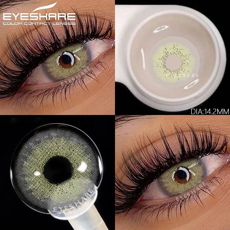 YICKYUE  1pair Natural Colored Contact Lenses Brown Eye Lenses Gray Makeup Eyes Pupils Lens Yearly Green Beautiful Pupils Yearly
