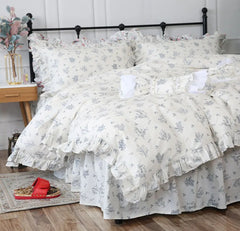 YICKYUE  -  Romantic elegant flower plaid bedding set,twin full queen king cute cotton double home textile bedspread pillow case quilt cover