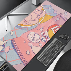 PC Gamer Cabinet Mouse Mat Desk Pad Cute Mousepad Anime Carpet Gaming Computer Mat Pad On The Table Pink Desk Mausepad 90X40 DIY
