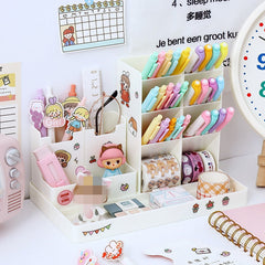 Yickyue Pen Holder Desk Organizer Desktop Cute Penholder Organizers For Desktop Makeup Storage Box Office Accessories Stationery