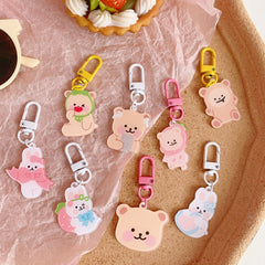 W&G Cute Japanese Love Bear Pendant School Bag Jewelry Pendant Girl Ins Trendy Bag Keychain Ornament