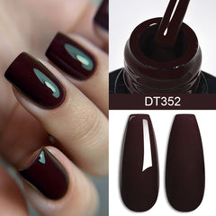YICKYUE  -  7ml Chocolate Color Gel Nail Polish Semi Permanent UV LED Painting Gel Varnishes Nail Art Manicure Base Top Coat