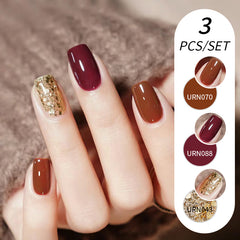 YICKYUE   -  5ml Gel Nail Polish Set Fall Nails Brown Red Nude Pink Semi-permanent Varnish Nail Gel UV LED Manicure Nail Art Design