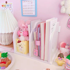 High Capacity Creative Wooden Moon Star Bookends Book Support Stand Desk Organizer Pink Storage Holder Shelf Girl Gift