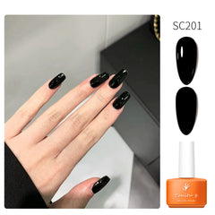 YICKYUE  -  7ml Semi Permanent Gel Nail Polish Black White Red Nude Nails Art Soak Off  UV LED Varnish Base Top Coat