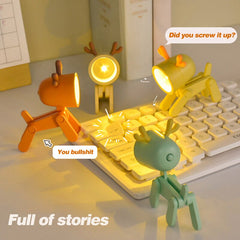 2022 New Cute Pet Night Light DIY Cartoon Dog Folding LED Table Lamp Kids Room Bedside Bedroom Living Room Decorative