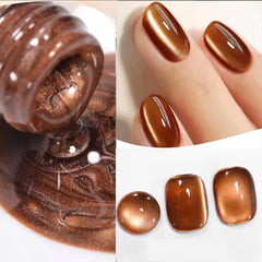 YICKYUE  -  10ML 1PCS Orange Nails Gold Nails Autumn and Winter Whitening Glass Bead Cat Eye Gel Nail Polish Nail Supplies Nail Art