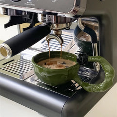 YICKYUE-  Hand-Hold Irregular Ceramic Yogurt Bowl and Coffee Cup Korean Breakfast Cup Milk Tea Cup