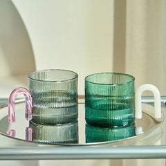YICKYUE  -  Retro Ripple Glass Mug