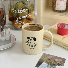 Kawaii Korean Puppy Mugs Coffee Cups Ins Ceramic Creative Cups Milk Tea Water Beer Breakfast Travel Mugs Drinkware Birthday Gift