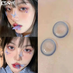 YICKYUE  -  2pcs Myopic Contact Lenses Color Contact Lenses Contact Lenses With Diopter Natural Grey Pink Blue Lenses Free Shipping