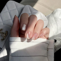 24pcs Fashion Cat Eye Reflection Style Polished Nail Patch Wearable Full Cover Press on Fake False Nails for Wedding and Party