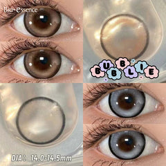 YICKYUE  2Pcs Gray Contact Lenses with Degree Yearly Blue Lens Colorcon Cosmetics Beauty Big Eyes Student Pupil Fast Shipping