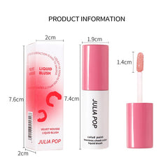 Yickyue 6 Colors Liquid Blush Velvet Matte Blusher Natural Orange Peach Blush Face Pigment Long Lasting Cheek Tint Make Up Maquiagem