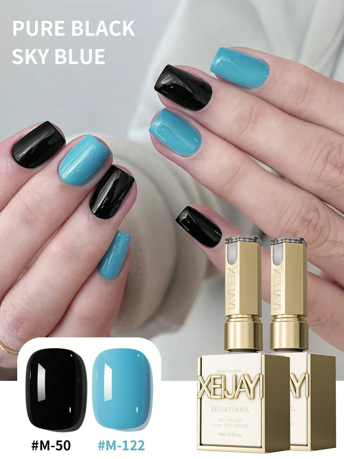 YICKYUE  -  2 Colors 15ML BlackAndBlue Nail Gel Set Semi Permanent Nail Art Soaking UV LED Nail Salon DIY Nail Salon Gel ForSpring AndSummer