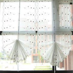 YICKYUE  -  Free Shipping Purple Rose Lifted Curtains Balloon Purdah Roman Shades Finished Fan Drapes Short Blinds Coffee Window Valance