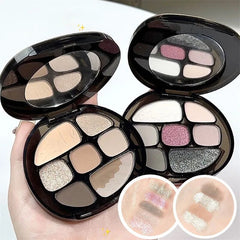 Yickyue Smoke Pink Eyeshadow Palette Matte Pearlescent 8 Colors Eye Shadow Cool Night Black Purple Brown Glitter Eyes Makeup Cosmetics