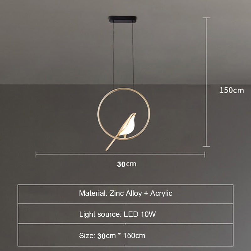 Nordic modern LED pendant lights Magpie bird chandeliers lamp indoor lighting bedroom kitchen living room home decor decoration