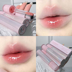 YICKYUE  -  Mirror Water Lip Glaze Pink Moisturizing Lip Gloss Jelly Glass Lip Oil Waterproof Lipstick Tint Long-Lasting Makeup